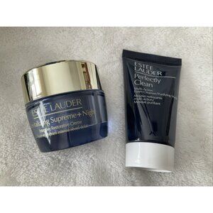 Estee Lauder Revitalizing Supreme+ Night Creme .5 oz & Perfectly Clean 1 Oz LOT
